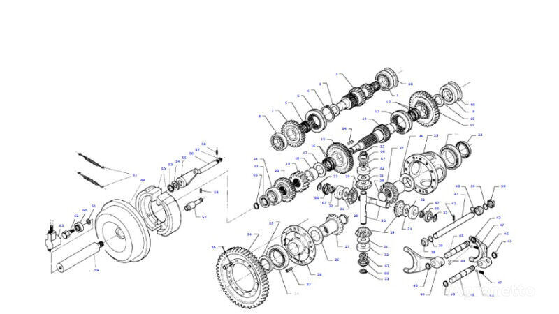 друга резервна част за трансмисията tryb koło zębate skrzyni biegów mufa  D46143200 за колесен трактор Massey Ferguson  MF 30 32